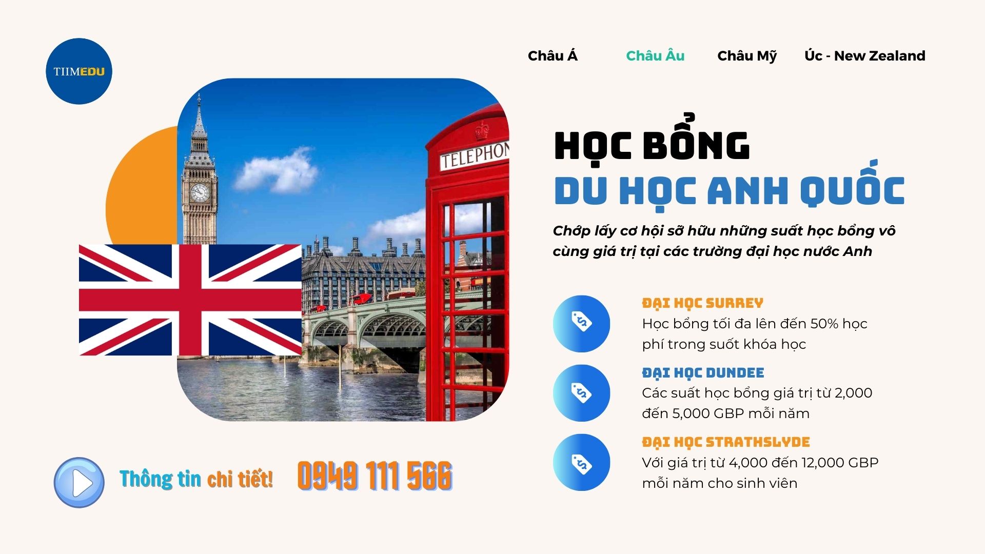 Học bổng du học Anh quốc 2024