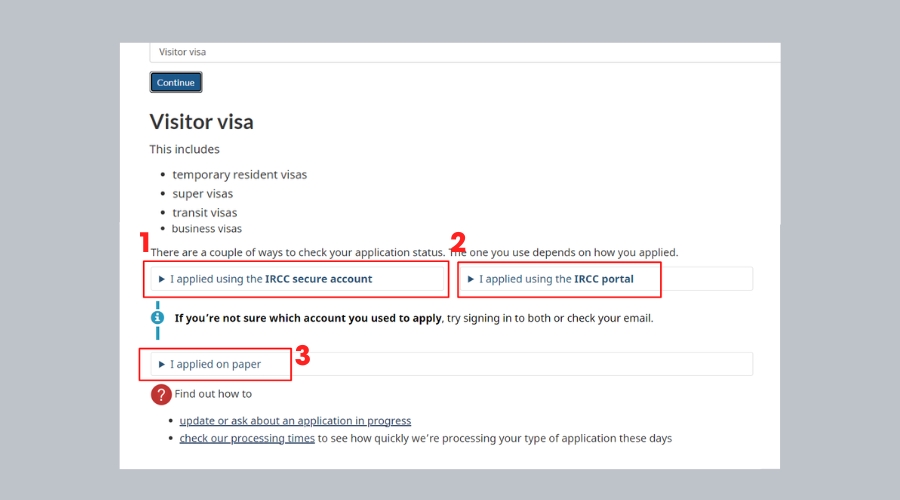 Check visa Canada - Bước 5