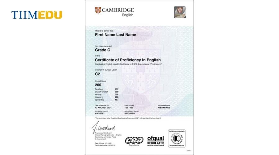  Chứng chỉ CPE được cấp bởi Cambridge English