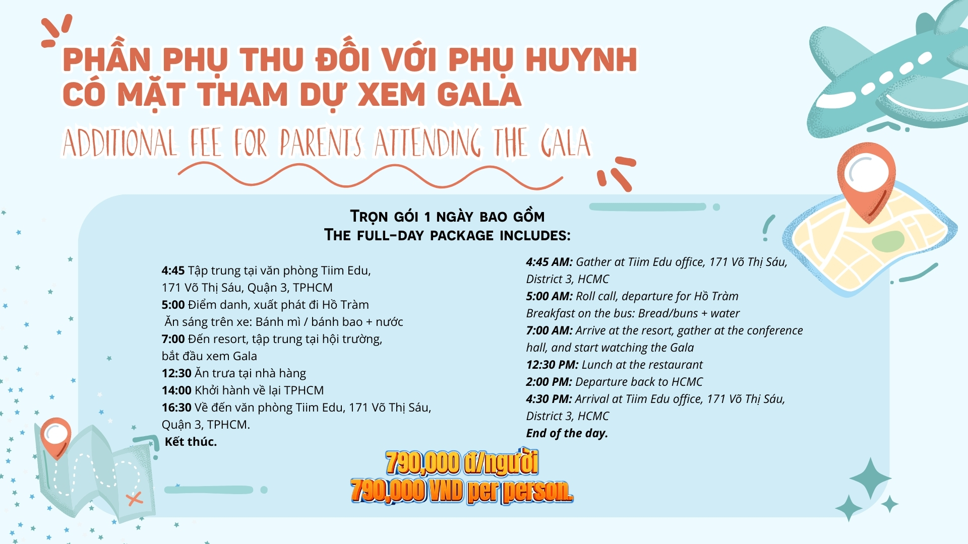 chi phí phụ thu phụ huynh tham gia gala