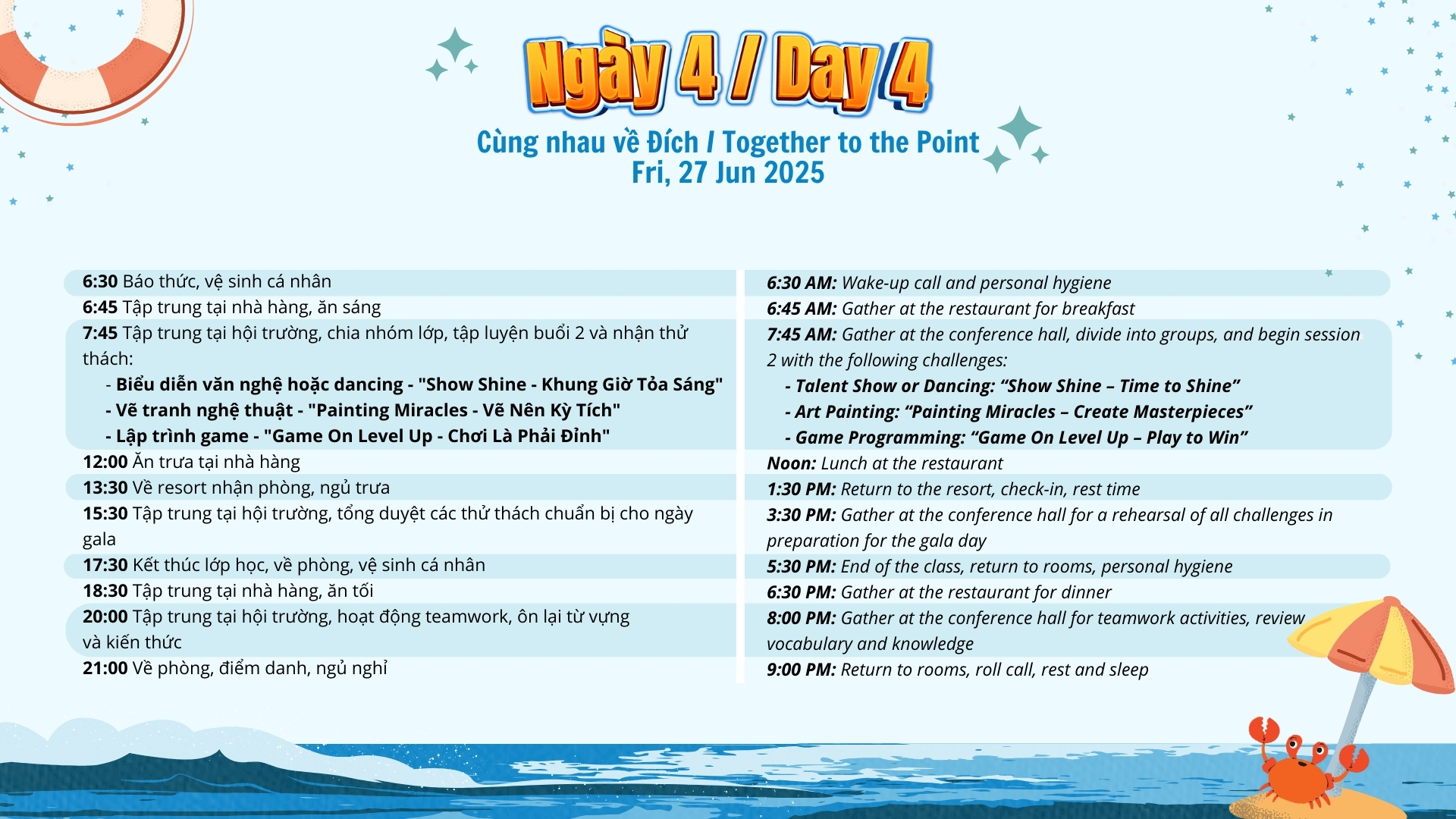 lịch trình ngày 4