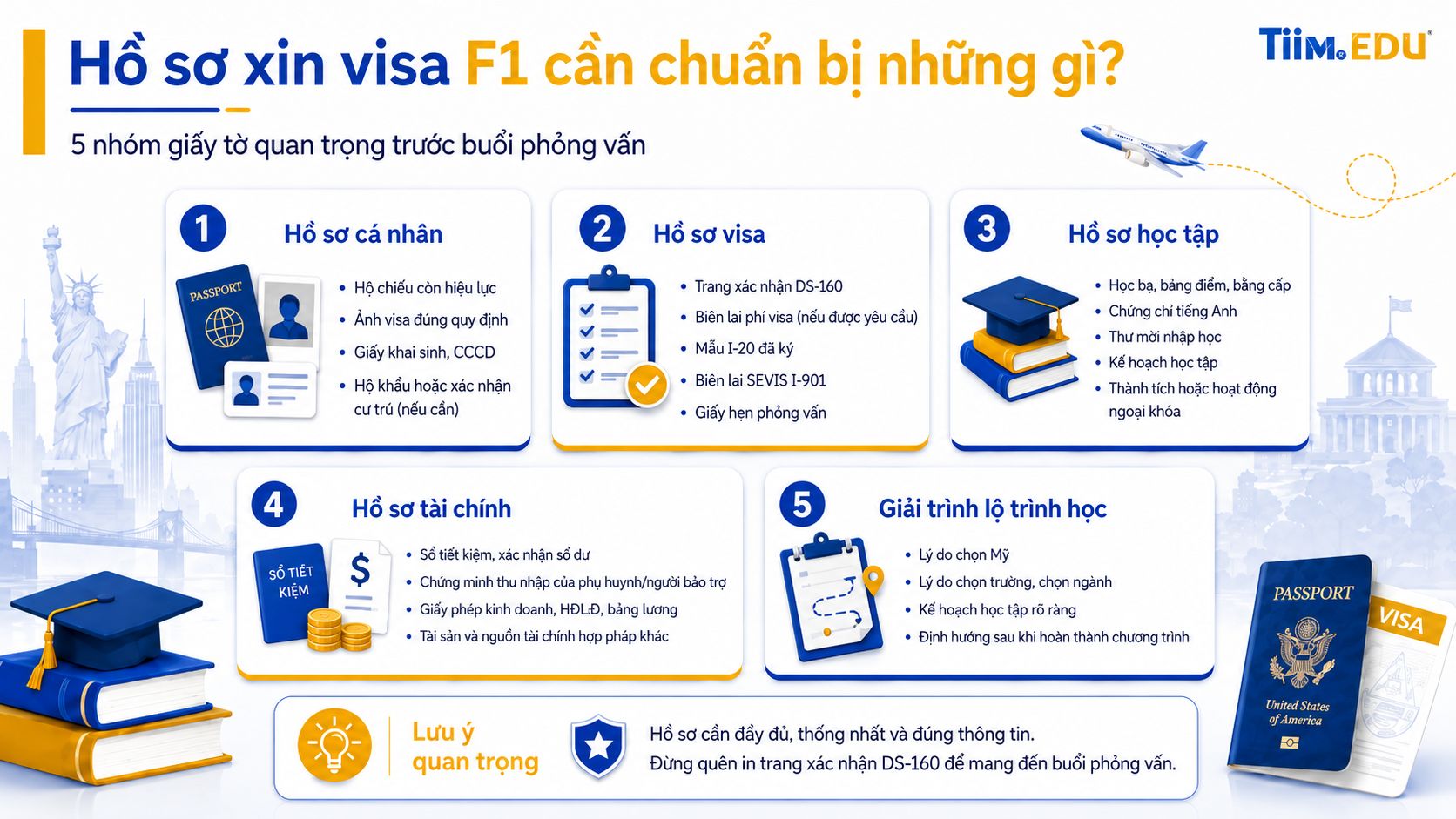 Hồ sơ xin visa F1 cần chuẩn bị những gì?